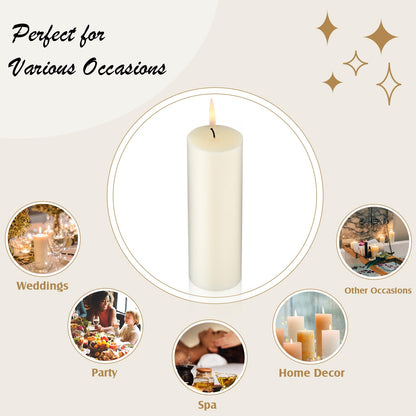 Lounsweer 12 Pack Ivory Pillar Candles Bulk Large Unscented Paraffin Wax Long Lasting Candles Clean Burning Supplies for Home Decor Wedding Party Dinner Bath Spa(2 x 6 Inch)