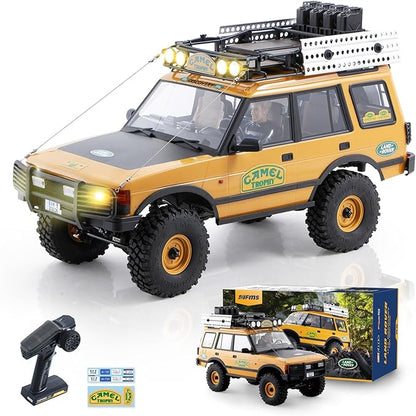 BEEZRC FMS 1/10 FCX10 RC Crawler Officially Authorized Land Rover Series Camel Trophy Edition RC Model 4WD RC Rock Truck 2.4Ghz Hobby Grade RC Off Road Vehicle for Adults RS (Discovery)