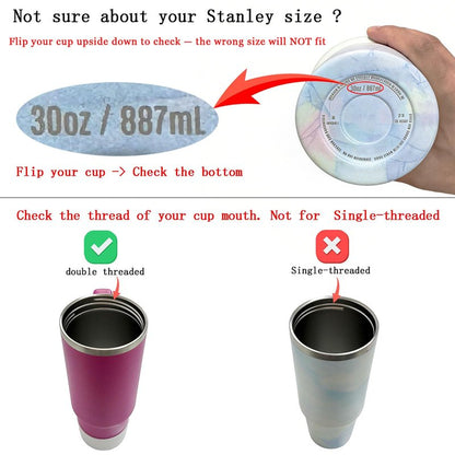 ANTAND 2 Pack Leak Proof Lid for 30oz Stanley H2.0 Quencher,No Spill Flip Straw Lid Replacement for Stanley Cup Accessories 30 oz Tumbler Lid Replacement Straw Cover Cap for Stanley Lids(White,Black)