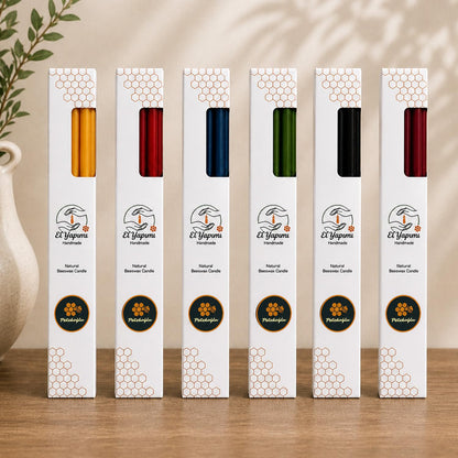 Petekoğlu 15-Pack Beeswax Wish Candles – Handcrafted, Drip-Free, Smoke-Free Slim Taper Candles for Rituals, Meditation, Birthday & Home Décor – Natural Honey Scent 7.87” x 0.24” (Black)