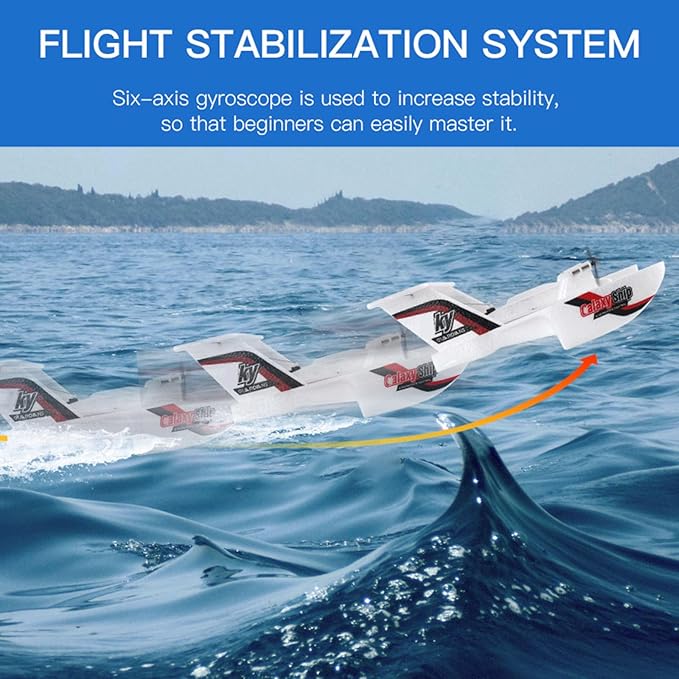 GoolRC RC Plane 3CH Remote Control Airplane for Water Land &amp Air Amphibious Triphibian RC Aircraft 2.4GHz Seaplane Glider RC Floatplane with 6-Axis Gyro &amp 2 Batteries for Adults