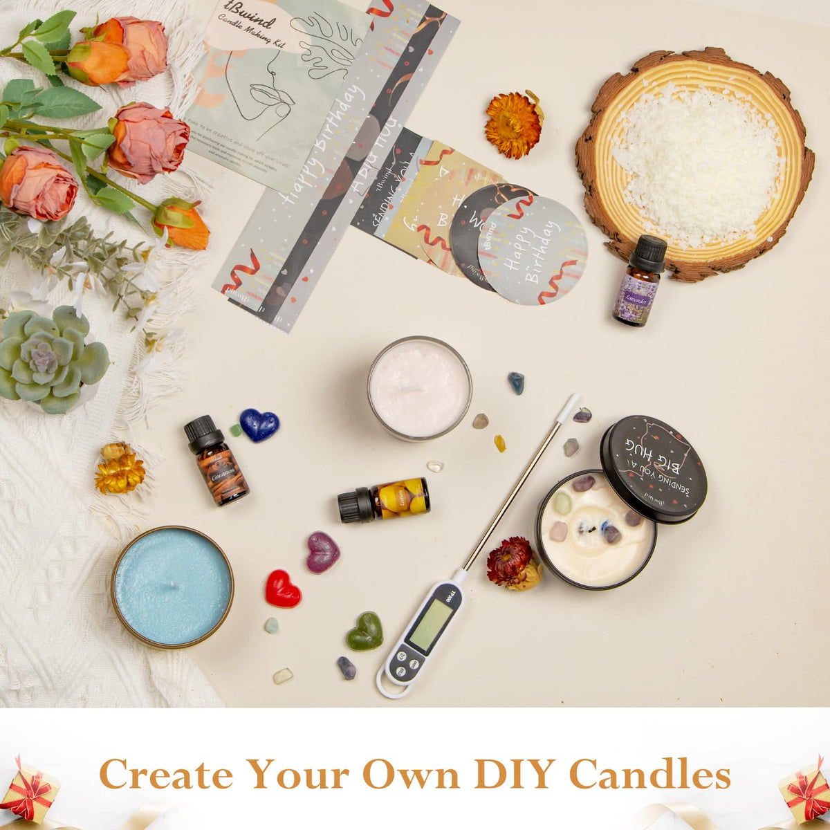 TBWIND Candle Making Kit, Soy Candle Making Supplies DIY Candle Craft Tools for Adults, Beginners with 8 Pleasant Scents, Melting Pot, Wicks, Wax, Dyes & More - DIY Starter Candle Making Kit
