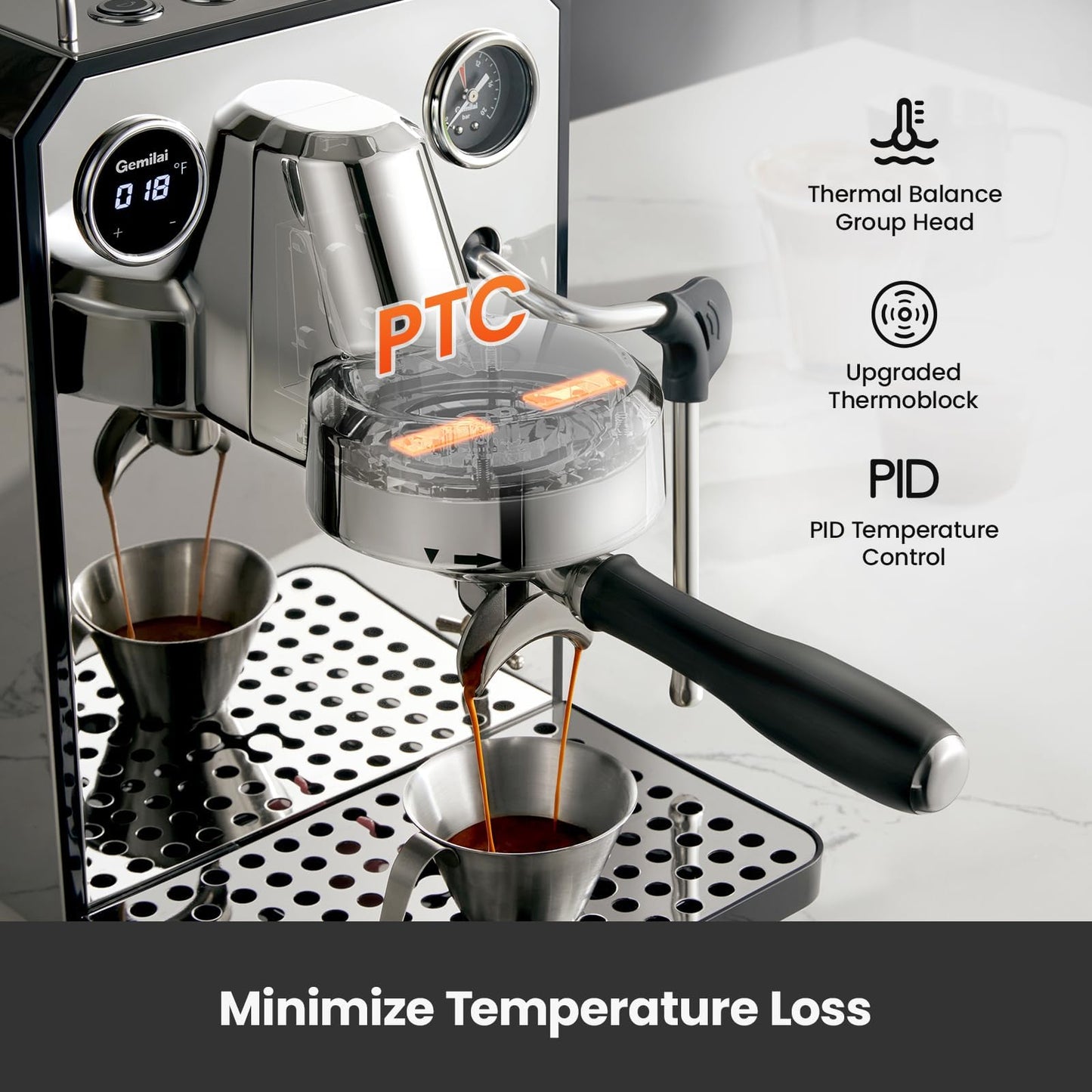 Gemilai G3006 Espresso Machine & Milk Frothing Pitcher Bundle