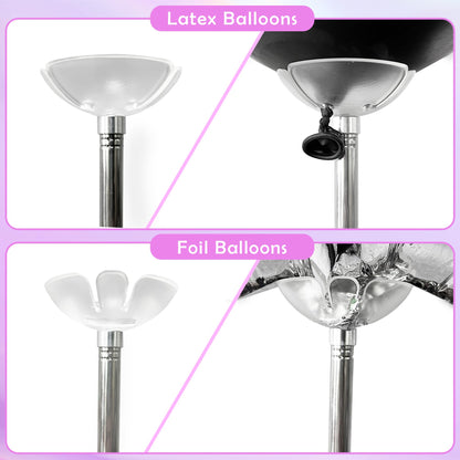 TEKXYZ Telescoping Balloon Stand Set of 4, 1.5ft to 7ft Free Adjustable Metal Balloon Column Stand for Party Decorations