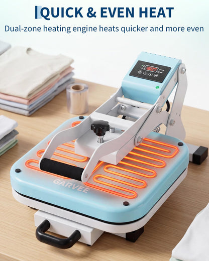 Garvee Heat Press 15x15, High Pressure Heat Press Machine for t Shirts, Slide Out Professional Heat Press for Sublimation, Vinyl, Industrial Digital Heat Transfer Machine for t-Shirt