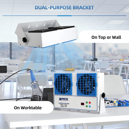 FEITA Ionizing Air Blower Anti Static Ionizer New Cleaning Type Static Fan Electrostatic Discharge Ionizer Blower Dual-Purpose Bracket Industrial ESD Static Eliminator