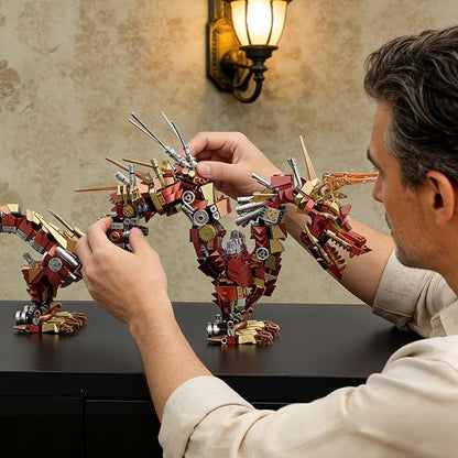 Mechanical Dragon Building Set for AdultsAnimal Dragon Model for Home DecorConstruction Building Block ToyCreative Gift for Teens 14+