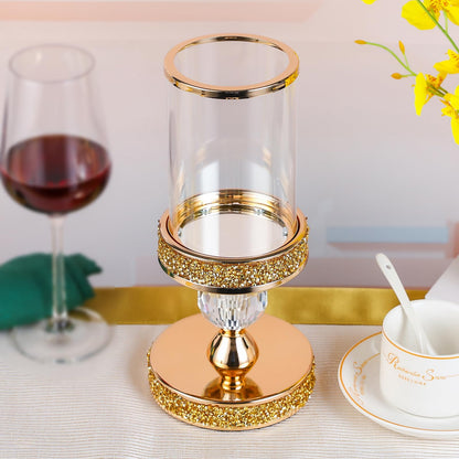 Hurricane Candle Holders for Pillar Candle, Pillar Candle Holder, Crystal Candlesticks Holder for Dining Coffee Table, Wedding,Events,Parties, Home Decor YL031SD