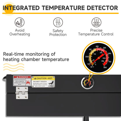 Racewill 1/2" to 2" PVC Conduit Bending Heater, Electric Heater Bender Tool for 24" Sections of PVC Pipe, 1700W, 120V, with Temperature Detector, Reflective Interior & Carrying Handle