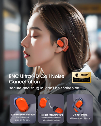 schainyan AI Translator Earbuds Real Time - 164 Languages Translation Headphones, Audio and Video Calls Wireless Bluetooth Interpreter Device for Business, Travel, Learning - Orange