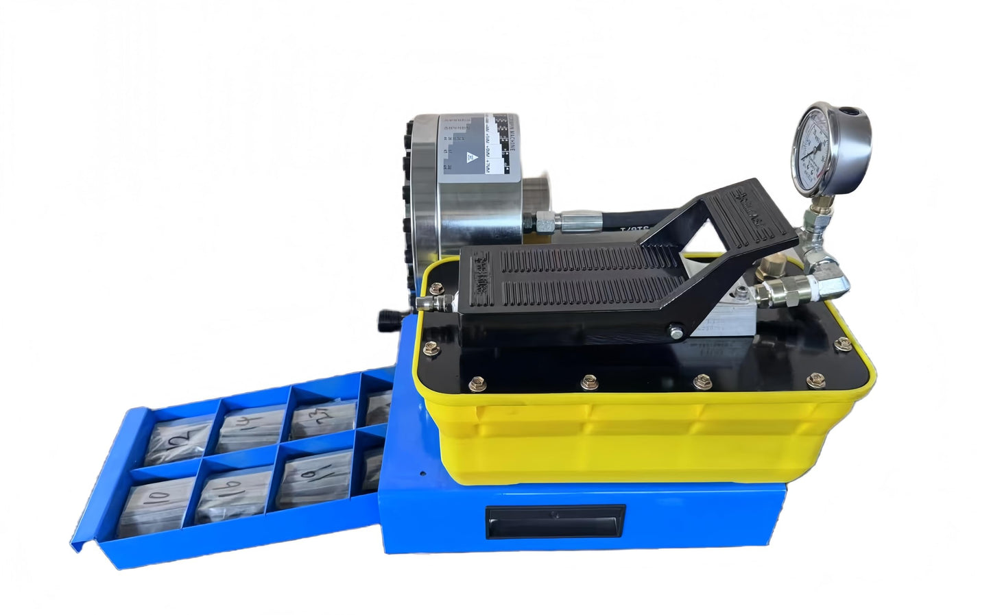 Pneumatic Hydraulic Hose Crimping Machine with 8 Sets of Dies, 40MPa System Pressure, suitable for high-pressure hydraulic hoses and pipes (Plastic Pump Casing)