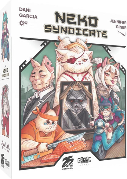 25th Century Games Neko Syndicate Board Game Strategic Tableau-Building Card Game 1-4 Players Ages 14+ 30 Min Playtime Solo Mode Sushi Theme