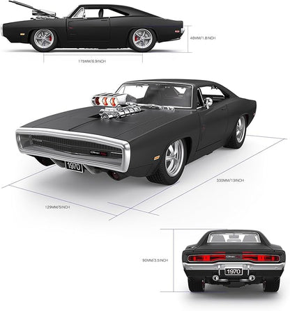 RASTAR RC Cars 1:16 Fast &amp Furious 1970 Dodge Charger R/T Remote Control Car Toy Muscle Cars for Boys Matt Black 2.4G