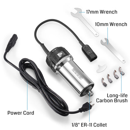 Genmitsu 710W CNC Compact Router 65mm Diameter, Spindle Motor with LCD Digital Display 6 Adjustable Speeds, 1/8” ER11 Collet, 4 Carbon Brushes, for CNC Milling Machine