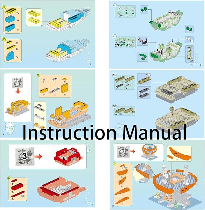 for Age 6+ Building Block Ocean Adventure Octonauts GUP-W White Shark Base Barnacles Shellington Peso 403pcs Building Brick Set-No Package Box (3705)