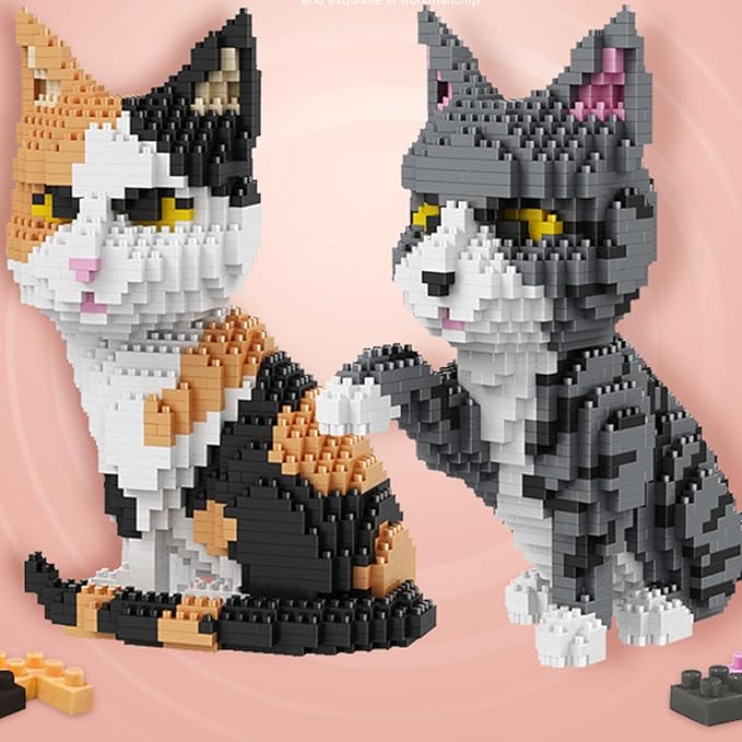 Creative Tuxedo Black Cat Building Set Magic Cat Black Catnap Cat Cat Set for Adults and KidsCompatible with Lego 630 Building Accessory Ideal Gifts (Napping Cat)