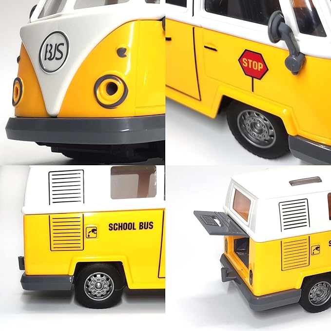 RC School Bus for Kids - Remote Control Toy Classic School Bus with LED Lights 1:30 High Simulation 4 Channel City Bus Vehicle Christmas Birthday Gift for Kids Boys Girls Age 3-6