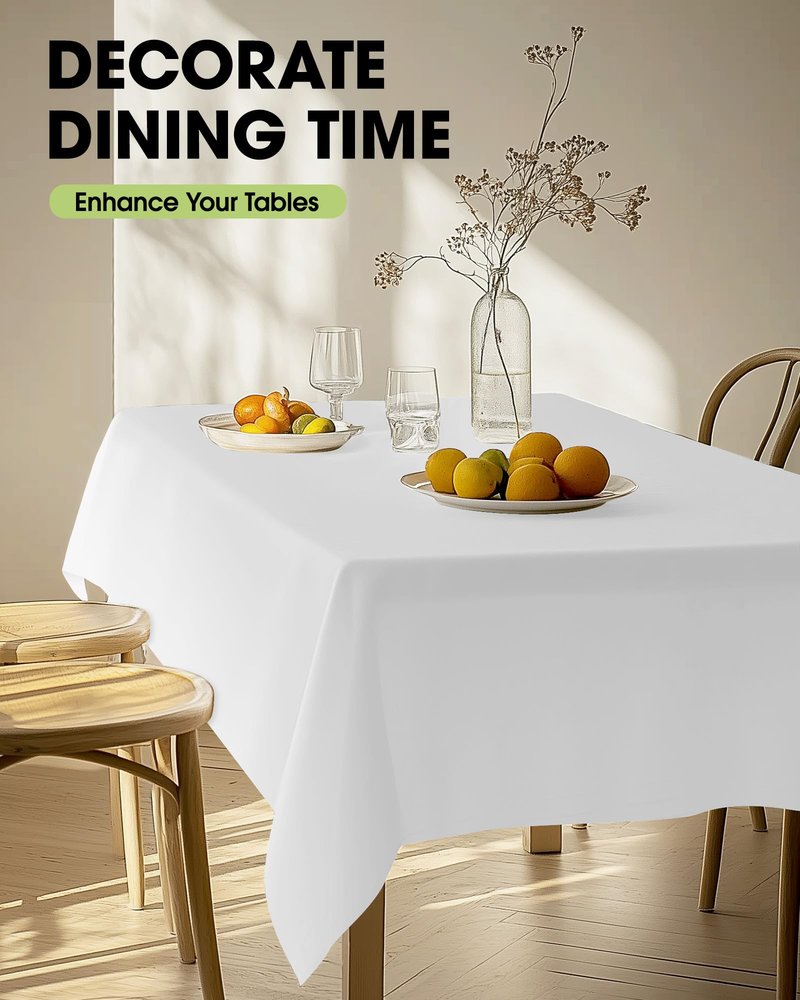 Pureegg Rectangle Table Cloth 60" x 102" – Durable Polyester Tablecloth Offers Reusable & Washable Protection, Ideal for Outdoor Party, Picnic, Wedding, Banquet and Birthday, 3 Pack, Black
