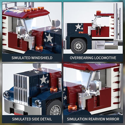 HIGH GODO Semi Truck Building Set MOC City Road Tow Truck Model Kit Build and Display Technology Trailer Set Toy Gift for Teens Adults 12+ (269PCS)