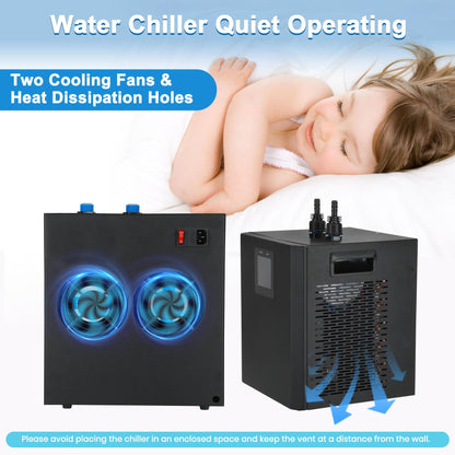 Aquarium Chiller 79 Gal, 1/3 HP Water Chiller Machine, Hydroponic Cooling System, Fish Tank Chiller with Upgraded LED display, for Axolotl Jellyfish