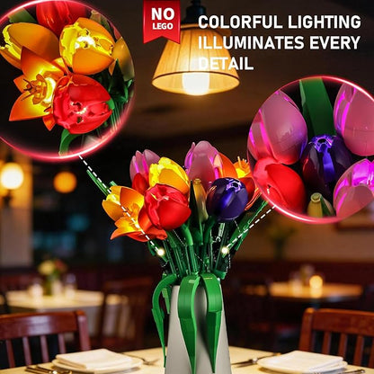 BRIKSMAX 2.0 Light Kit Compatible with Lego The Botanical Collection Tulip Bouquet 11501 Building Sets- LED Lighting Kits (Accessories Only) for Display Perfect Valentine's Gift &amp Collectors