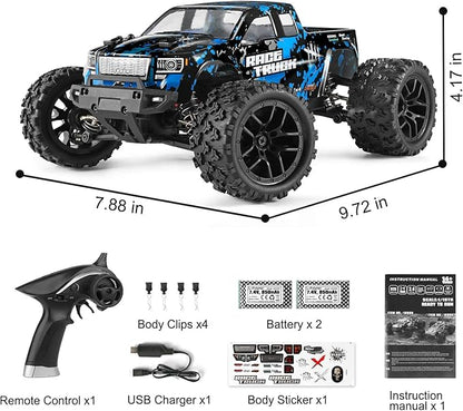 HAIBOXING RC Cars 1/18 Scale 4WD Off-Road Monster Trucks with 36+KM/H High Speed 2.4 GHz Remote-Controlled Electric All Terrain Waterproof Vehicles with Rechargeable Battery for Kids and Adults RTR