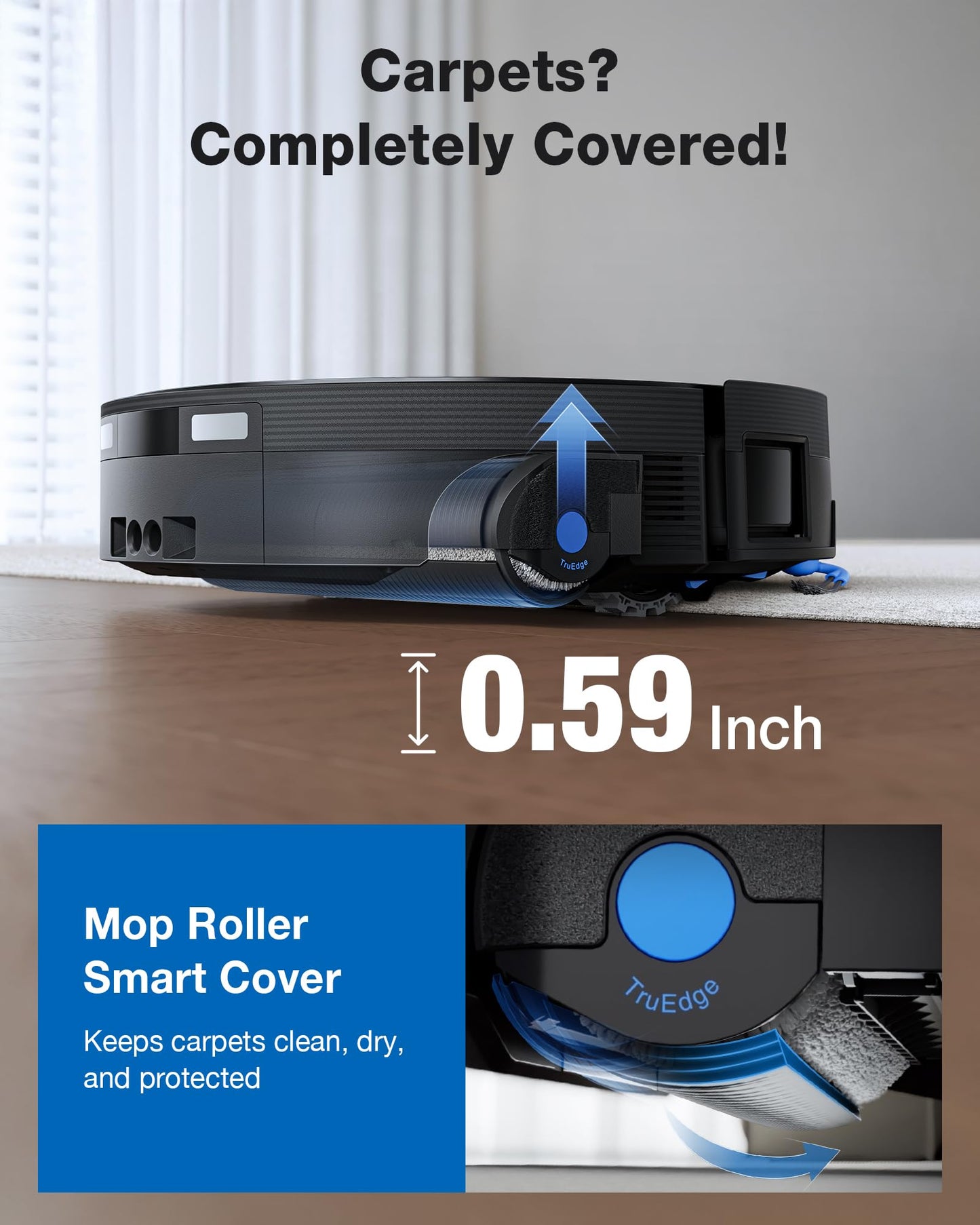 ECOVACS DEEBOT X12 OMNICYCLONE Robot Vacuum and Mop, FocusJet Pre-Spray, Bagless Station, OZMO Roller Instant Self Washing, Blast 22000Pa Suction, ZeroTangle, PowerBoost Charging for Large House