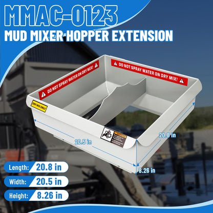 𝑼𝒑𝒈𝒓𝒂𝒅𝒆 MMXR-3221 Mud Mixer Set, MMAC-0123 Mud Mixer Hopper Extension and MMAC-0133 Chute Extension, Rust Resistant Heavy-Duty Steel, for Large Construction, 3-Yr Service