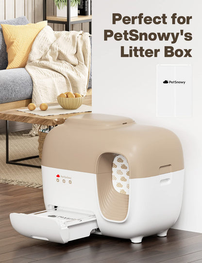PetSnowy SNOW+ Cat Litter Box Liners, Self-Sealing Waste Drawer Bags for Automatic Cat Litter Box, 120 Pcs