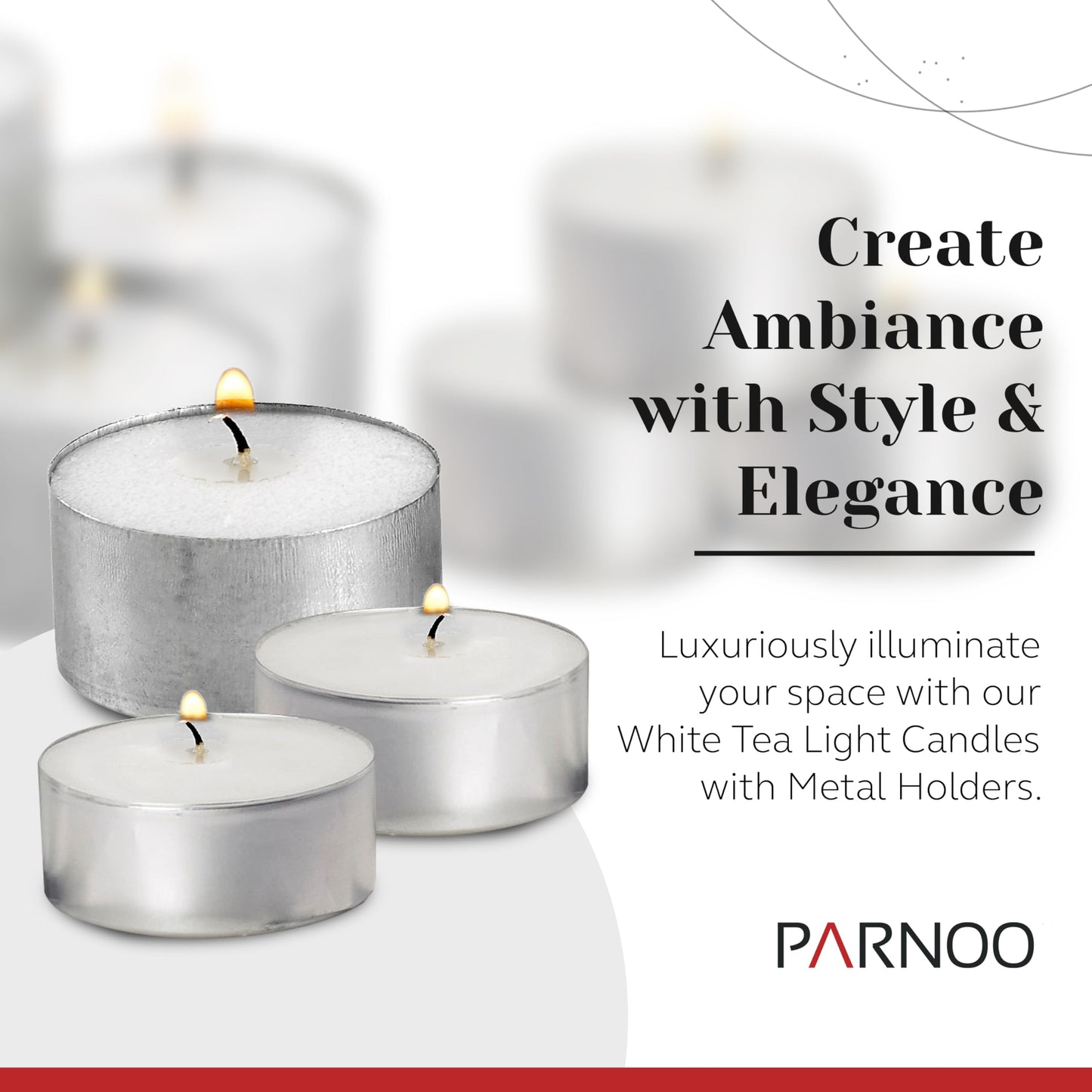 Tea Light Candles in Metal Cups - 6 Hours Clean, Long Burning White Unscented Tea 250 Votive Candles Bulk for Romantic Dinner, Wedding, Spa & Hotels by PARNOO