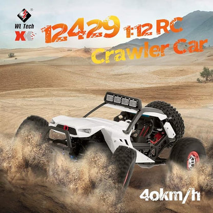 Goolsky WLtoys 12429 RC Car 1: 12 Scale 4WD 40KM/H High Speed RC Crawler with LED Lights 2.4GHz All Terrain Off Road RC Truck for Adults