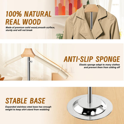 Adjustable Shirt Display Stand 6 Pcs, 20-35 Inch Height Tshirt Display Stand for Vendors, T Shirt Mannequin Display Shirt, Jacket, Coat at Clothing Vendor Events, Trade Fairs, Trade Shows(Black)