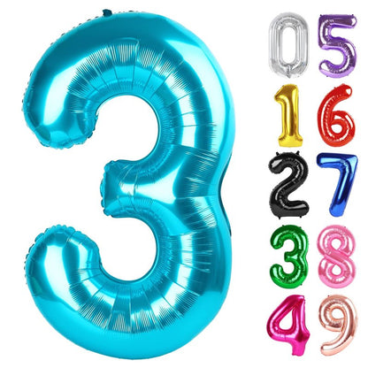 Light Blue Number 3 Balloon 40 Inch, 3rd Birthday Celebration Supplies for Girls Boys Women Men, 3 Balloon for Girls Boys Theme Party
