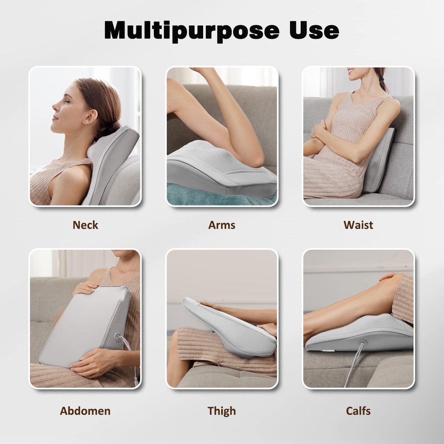Neck and Shoulder Massager with Heat, Shiatsu Massage Pillow with 3D Deep Tissue Kneading for Back Legs Foot Body Pain Relief,at Home Office Car, Gift for Mom & Dad