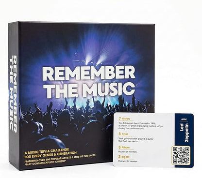 REMEMBER THE MUSIC - Music Trivia Party Board Game with 350 Artist &amp Song Cards Spotify QR Audio Clues for Adults &amp Family 2-6 Players