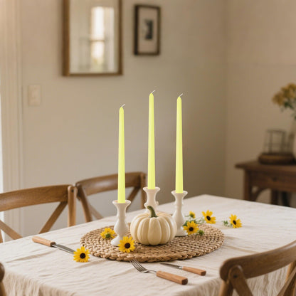 8 Pack 10 Inch Yellow Taper Candles for Dinner Home Decor Wedding Shower
