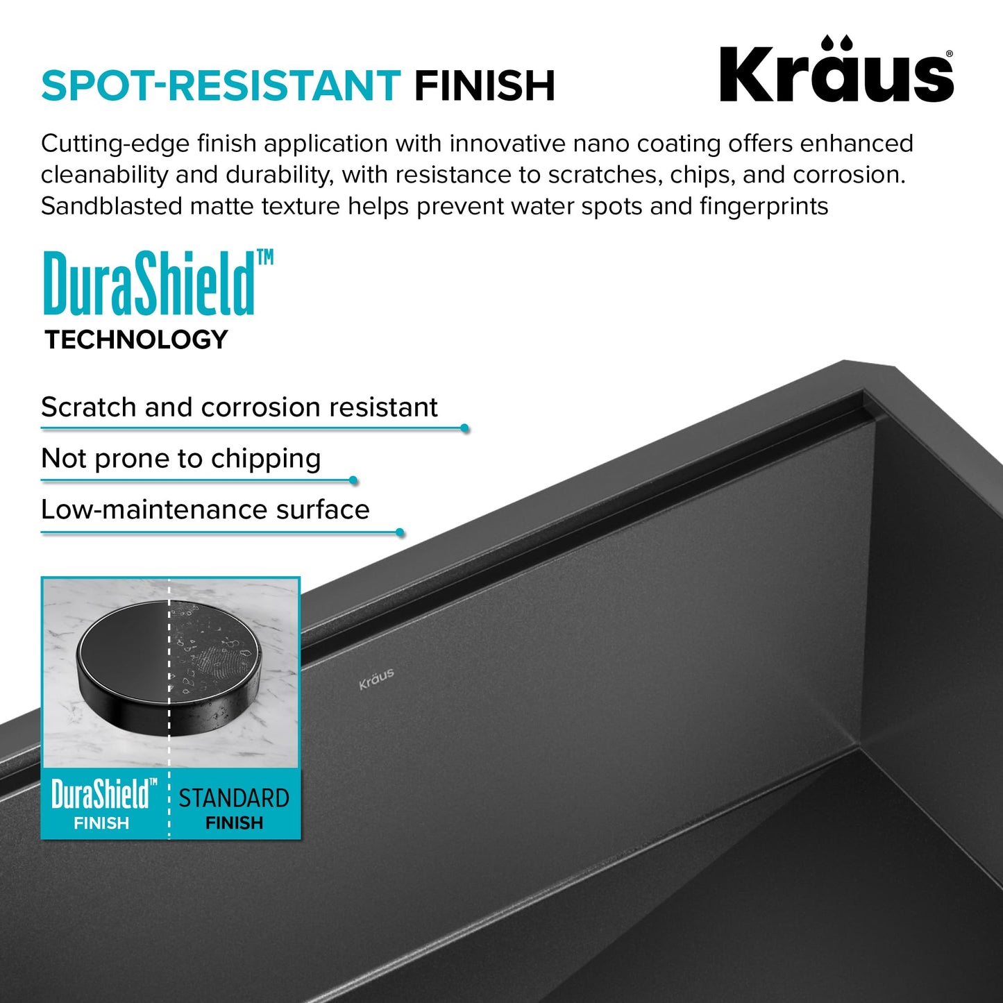 KRAUS Kore Workstation 33-inch Farmhouse Apron Front 16 Gauge Black Stainless Steel Single Bowl Kitchen Sink in PVD Gunmetal Finish with Accessories, KWF210-33/PGM