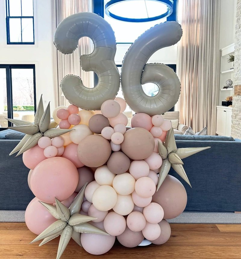 Cream Number 7 Balloon 40 Inch, 7th Birthday Party Decorations for Children, Giant 7 Foil Balloon for Party Supplies