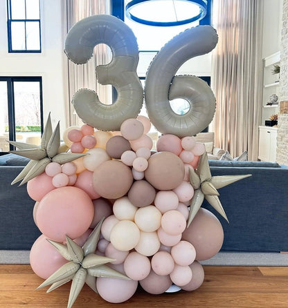 Cream Number 9 Balloon 40 Inch, 9th Birthday Party Decorations for Children, Giant 9 Foil Balloon for Party Supplies