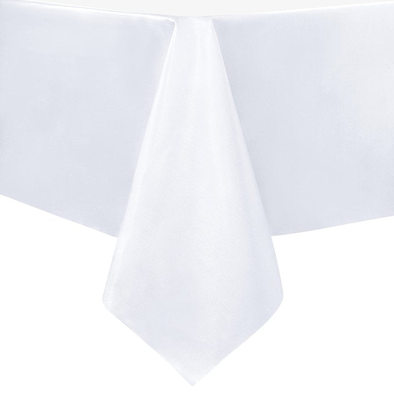 sancua 100% Waterproof Rectangle PVC Tablecloth - 54 x 140 Inch - Oil Proof Spill Proof Vinyl Table Cloth, Wipe Clean Table Cover for Dining Tables, Buffet Parties and Camping, White