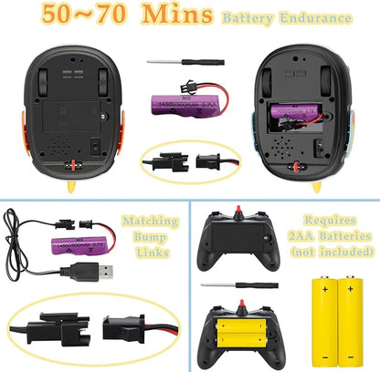 Remote Control Speed Bumper Cars Toy (2 Cars Set) – Rechargeable RC Ejector Cars with Music &amp Lights Fast-Response 2-Player Battle Racing Game for Kids Ages 3–8