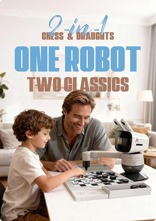 SenseRobot Lite AI Robotic Chess &amp 10x10 International Draughts Set with Robotic Arm Electronic Chess Board for Kids &amp Adults 25 Levels 1200+ Lessons Voice Guidance Wi-Fi OTA