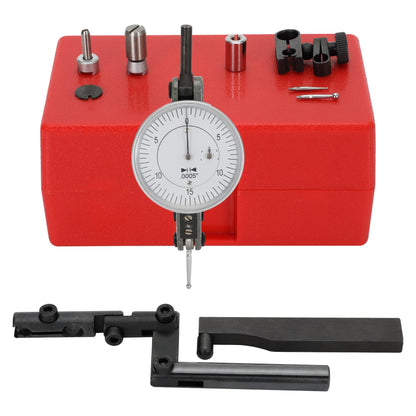 0-0.060"/0.0005" Dial Test Indicator with Dovetail Mount,Two Dovetail Clamps,1.5'' Dial Diameter Horizontal Test Indicator,0-15-0 Dial Reading