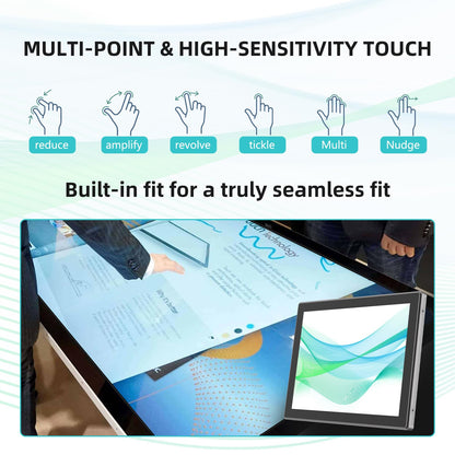 Senisway 18.5 Inch Open Frame Capacitive Touch LCD Monitor Surface is IP65 Waterproof 1366x768 @ 60Hz TFT LCD IK08 Input Industrial Touch Monitor 10 Finger Capacitive Touch