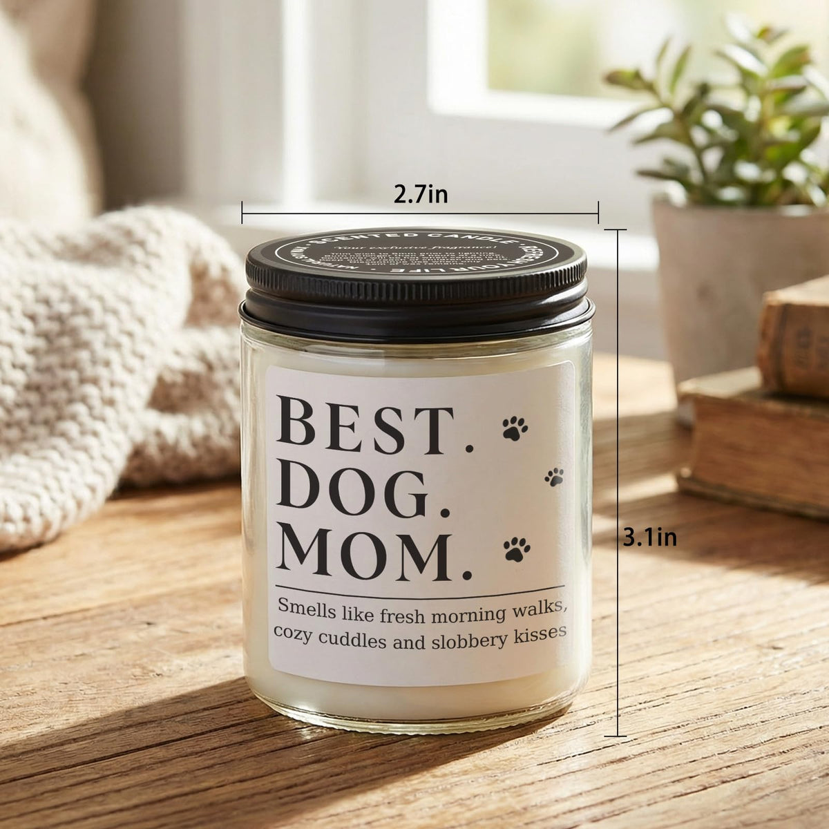 RIZOOCE Dog Mom Gifts for Women, Unique Dog Mom Lovers Gift for Her Girlfriend Sister Bestie Wife, Funny Mothers Day Present Ideas - Lavender Scented Candle