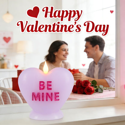 Sariiraw Valentine Heart Flameless Candle with Remote - LED Candle Battery Operated with Timer, Romantic Valentine’s Day Gift for Anniversary, Home Decor Mood Light (Lavender)