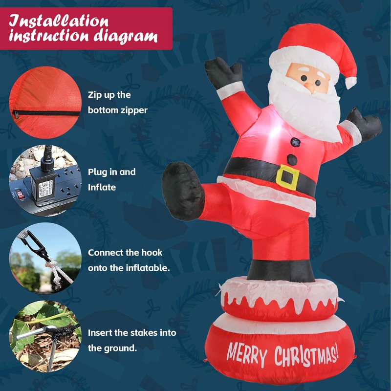 Vigdur Christmas Inflatable Snowman Outdoor Decorations, 6FT Blow Up Christmas Snowman Yard Inflatable with Build in RGB LEDs for Christmas Yard Indoor Outdoor Garden Lawn Winter Decorations