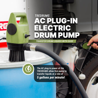 TERA PUMP Electric DC20V Drum Transfer Pump, Intake Filter-equipped, 55 Gallon Drums, Flow Control Nozzle, 7.6 Gal/Min