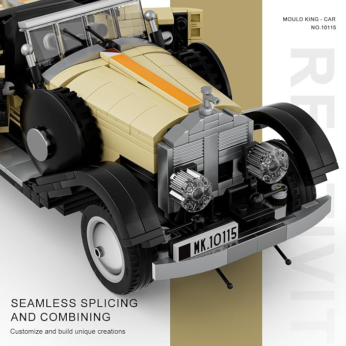 Mould King Vintage Car Collectible Classic Antique Vehicle 10115 Classic Cars Building Sets Retro Car Model Blocks Kits for Aged 14+ and Adults 897 Pieces