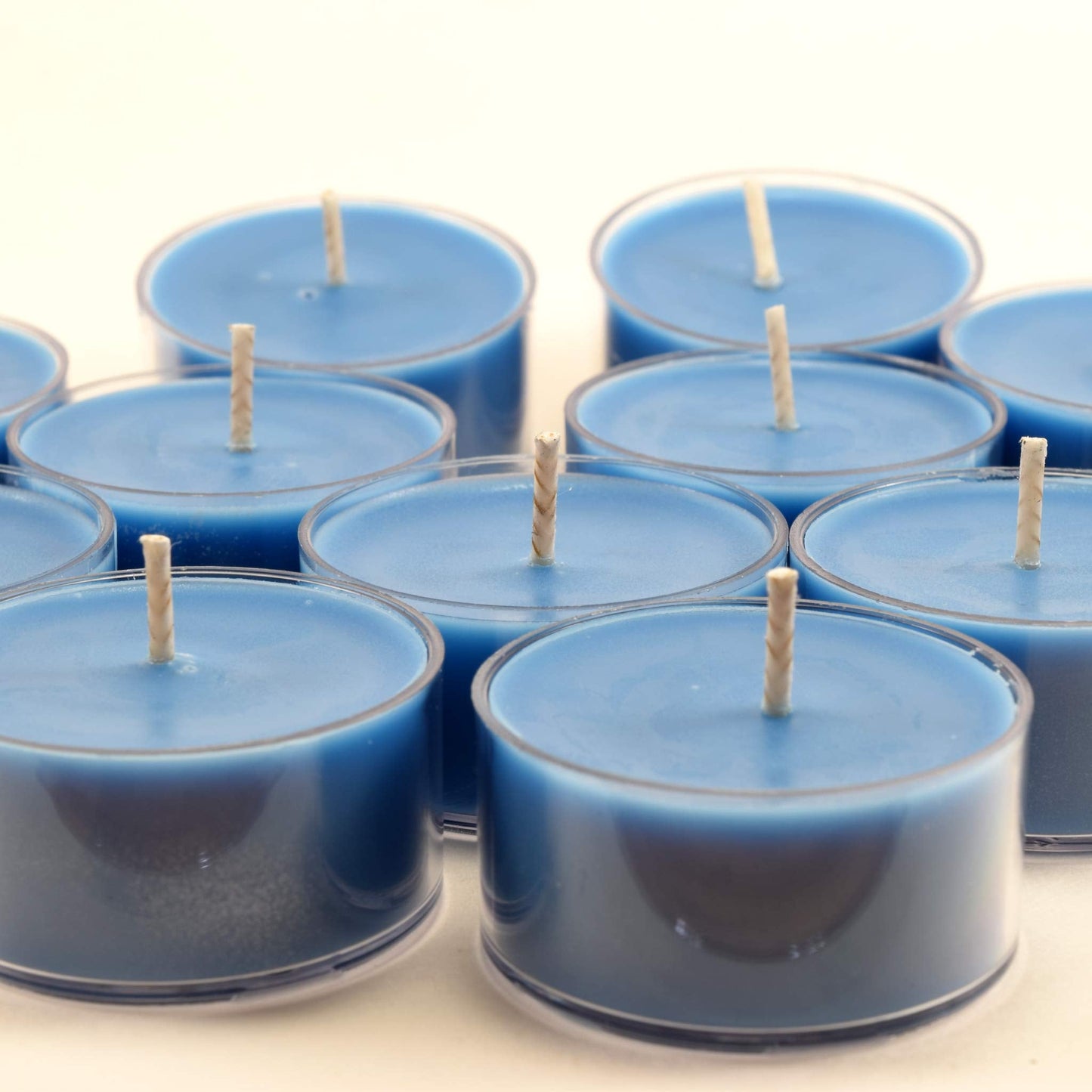 Ocean Breeze Scented - Soy Tealight Candles, 12 Pack - Blue Tealight Candles - Highly Scented - Made with Soy Wax - Handmade in The USA - Candeo Candle - Summer Scents